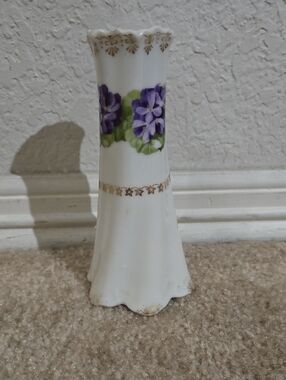Z.S. & Co. BAVARIA Vintage Floral Porcelain Hat Pin Holder collectable